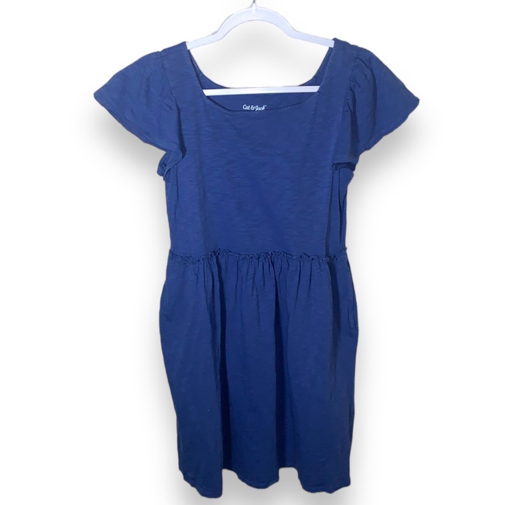Cat & Jack Blue Short Sleeve Dress Size Girls Xl